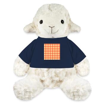 Motif à carreaux Buffalo rétro des années 70 en jaune orangé - Mouton en peluche Annika MiniFeet® - bleu marine - Devant
