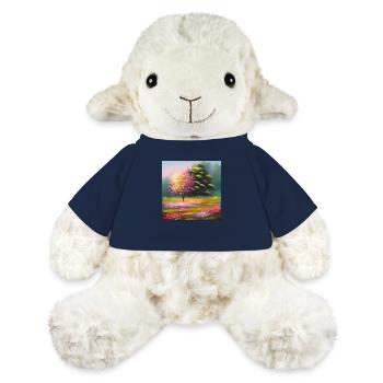 Flowers Meadow Tree Watercolor Colorful Nature Art - MiniFeet® Sheep Annika - french navy - Front