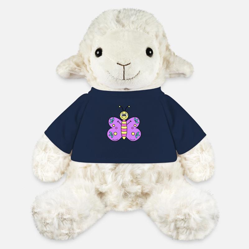 Papillon Violet - Mouton en peluche Annika MiniFeet® - bleu marine