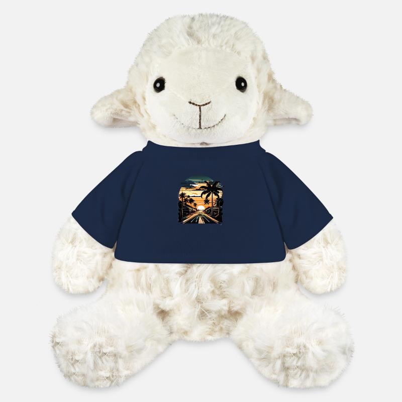 Coucher de soleil - Mouton en peluche Annika MiniFeet® - bleu marine