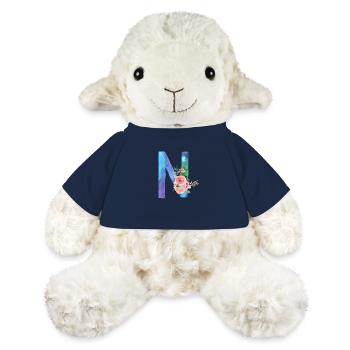 Lettre N watercolor - Mouton en peluche Annika MiniFeet® - bleu marine - Devant