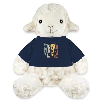 Champignons rétro vintage - Mouton en peluche Annika MiniFeet® - bleu marine - Devant