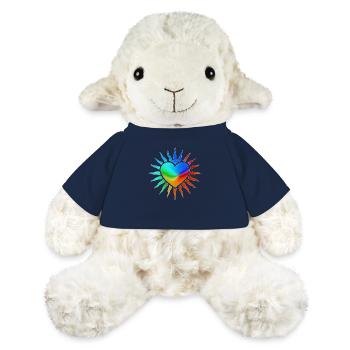 Regenbogenherz mit Sonnenstrahlen - MiniFeet® Schaf Annika - French Navy - Vorne