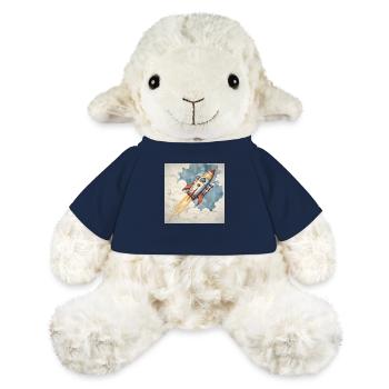 Rakete startet in den blauen Himmel durch Wolken. - MiniFeet® Schaf Annika - French Navy - Vorne