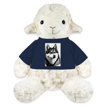 Husky Siberian Husky Dog Dessin - Mouton en peluche Annika MiniFeet® - bleu marine - Devant