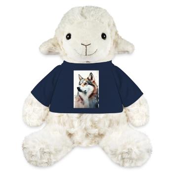 Husky Sibérien Husky Dog Aquarelles - Mouton en peluche Annika MiniFeet® - bleu marine - Devant