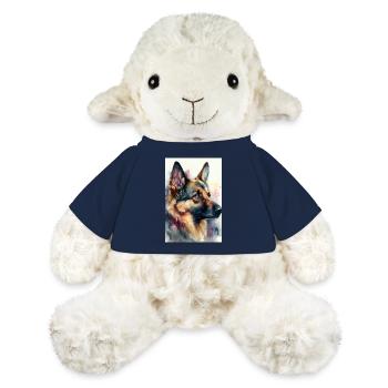 Berger Allemand Malinois Aquarelles - Mouton en peluche Annika MiniFeet® - bleu marine - Devant