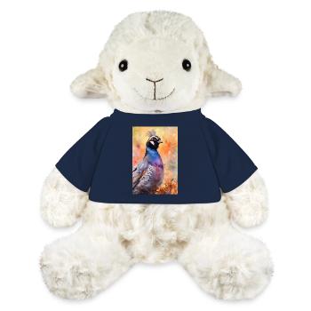 Caille Oiseau Cailles Aquarelle - Mouton en peluche Annika MiniFeet® - bleu marine - Devant
