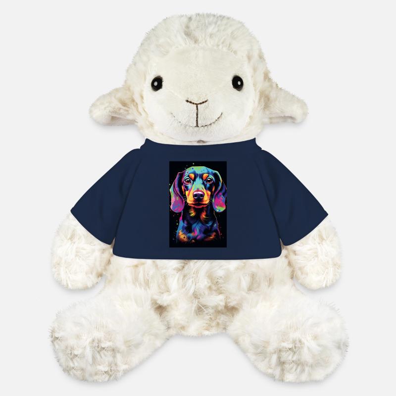 Dackel Hund Illustration - MiniFeet® Schaf Annika - French Navy