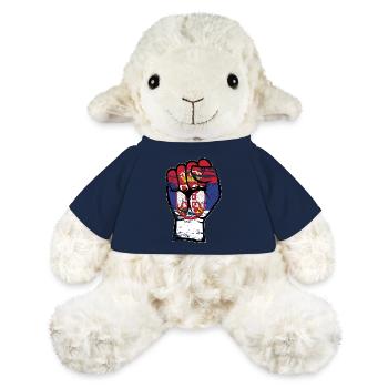 Poing du drapeau de la Serbie utilisé - Mouton en peluche Annika MiniFeet® - bleu marine - Devant
