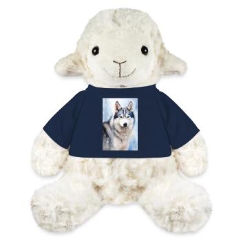 Animal Chien Husky Sibérien - Mouton en peluche Annika MiniFeet® - bleu marine - Devant