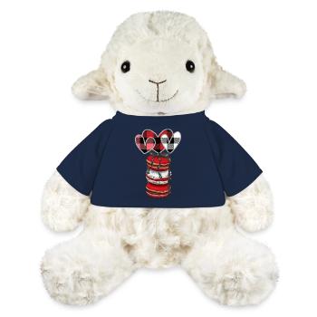 Valentinstag-Macaron-Stapel mit Büffelkaro-Herzen - MiniFeet® Schaf Annika - French Navy - Vorne