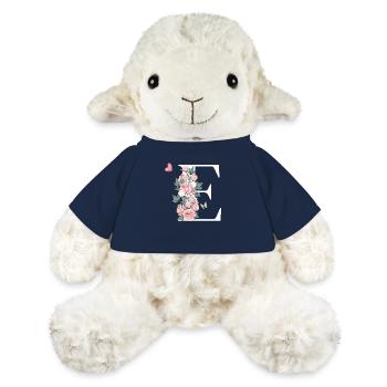 Buchstabe e rosa Blumen - MiniFeet® Schaf Annika - French Navy - Vorne
