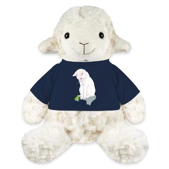 White cat with green frog - MiniFeet® Sheep Annika - french navy - Front