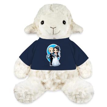 just married - pour mariage - Mouton en peluche Annika MiniFeet® - bleu marine - Devant