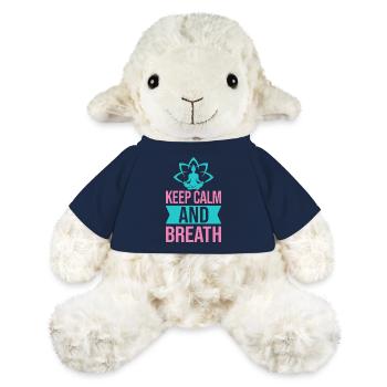 Yoga Keep Calm & Breath Funny Yoga - Mouton en peluche Annika MiniFeet® - bleu marine - Devant