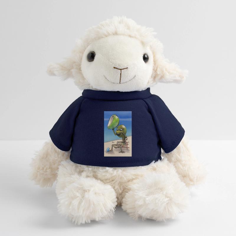 Crazy Comic Alien sur une plage avec un espace cocotier Mouton en peluche Annika MiniFeet®