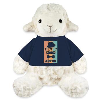 Prénom Anton - Mouton en peluche Annika MiniFeet® - bleu marine - Devant