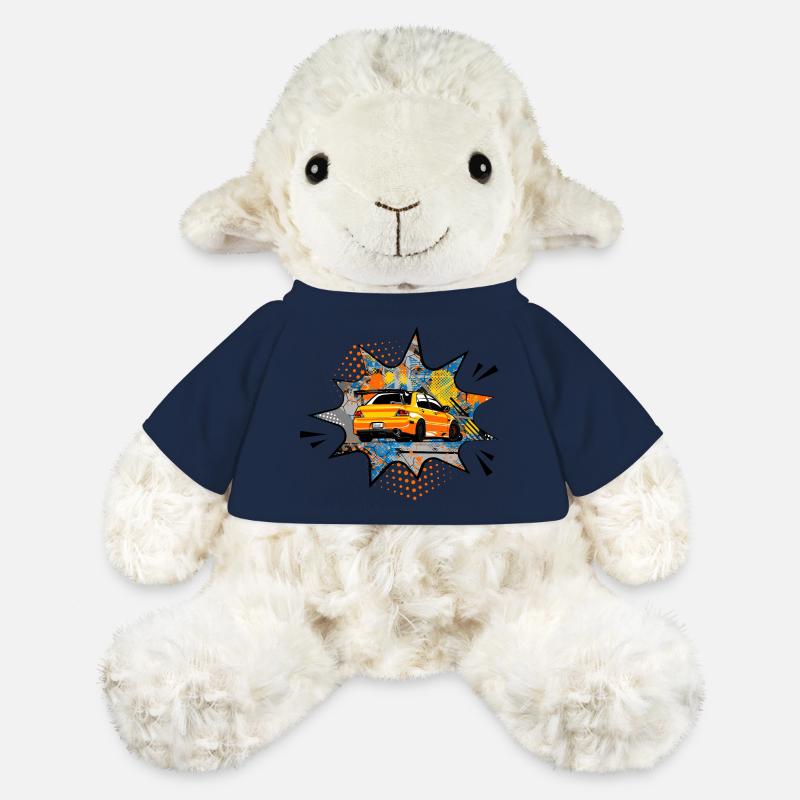 Bulle orange Mitsu - Mouton en peluche Annika MiniFeet® - bleu marine