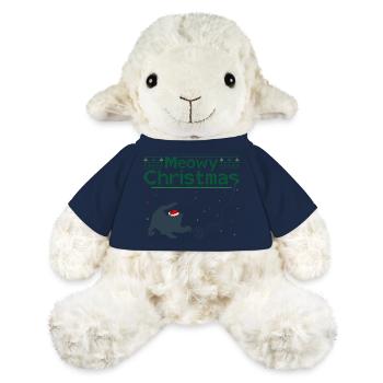 Noël miaou - Adorable chat au chapeau de Père Noël - Mouton en peluche Annika MiniFeet® - bleu marine - Devant