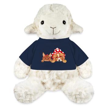 Lustige Ingwerkatze und Border Collie Hund - MiniFeet® Schaf Annika - French Navy - Vorne