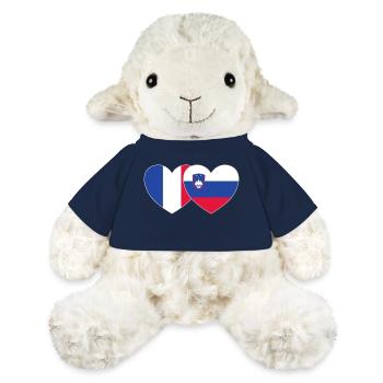Frankreich Slovenien Flagge Herz - MiniFeet® Schaf Annika - French Navy - Vorne
