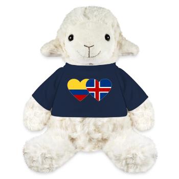Colombie Islande Drapeau Coeur - Mouton en peluche Annika MiniFeet® - bleu marine - Devant