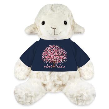 Arbre et pétales de fleurs de cerisier - Mouton en peluche Annika MiniFeet® - bleu marine - Devant