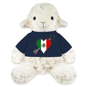 Mexique Flag Heart Love - Mouton en peluche Annika MiniFeet® - bleu marine - Devant