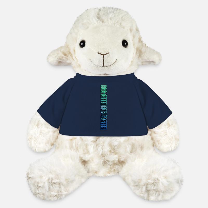 EGG-CITED FOR EASTER – neon Easter humor - MiniFeet® Sheep Annika - french navy