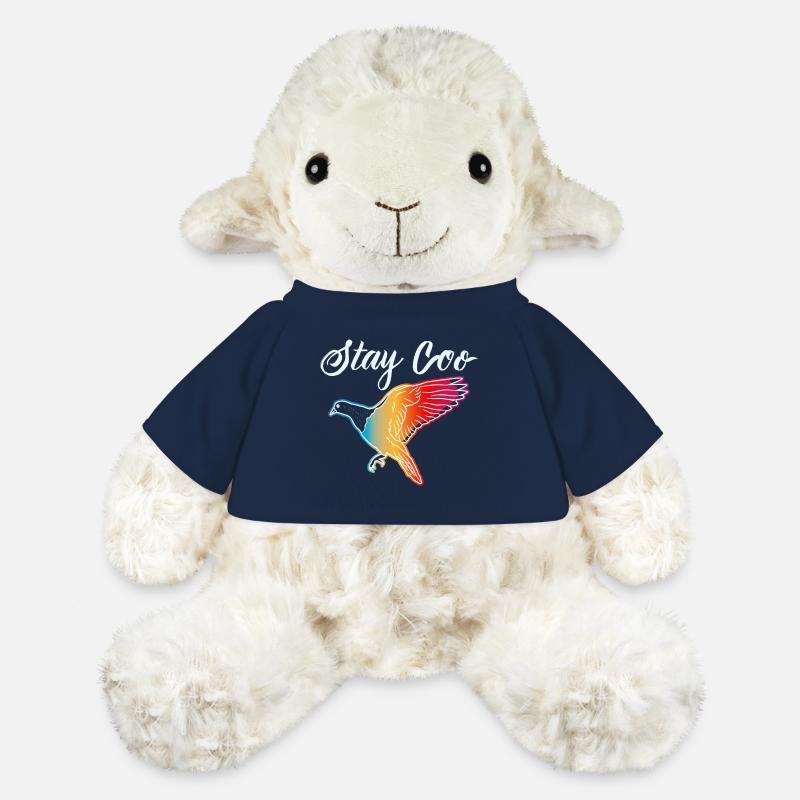 Pigeon - reste calme - Mouton en peluche Annika MiniFeet® - bleu marine