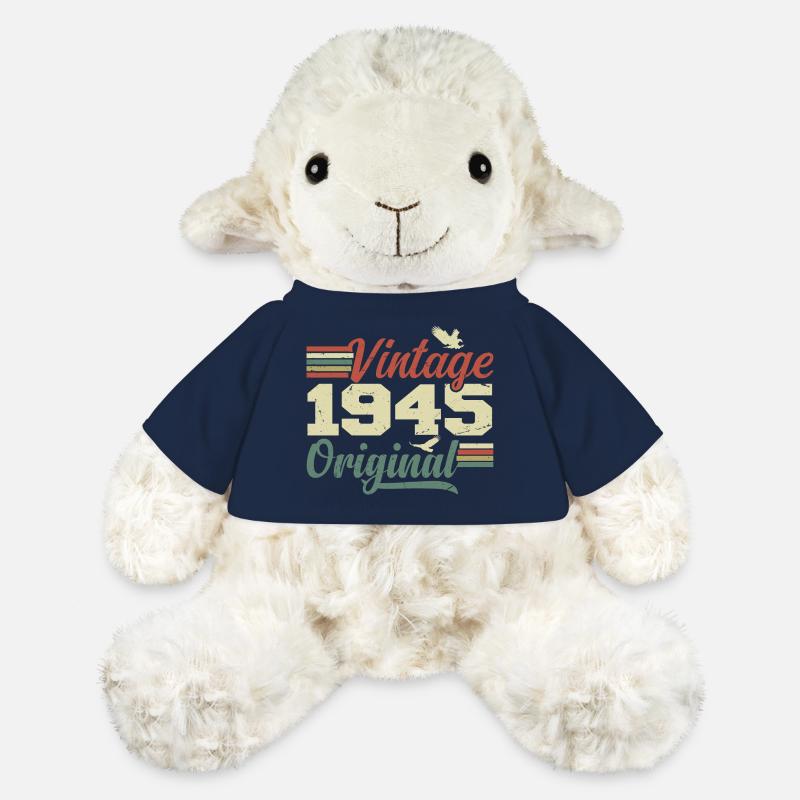 Vintage 1945 Retro 1945 Anniversary Gift - MiniFeet® Sheep Annika - french navy