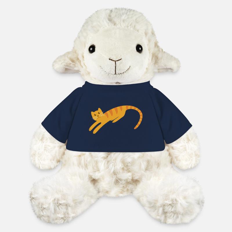 Chat abstrait N°1 - Mouton en peluche Annika MiniFeet® - bleu marine