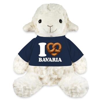 J’aime le bretzel de Bavière - Coeur - Dire - Mouton en peluche Annika MiniFeet® - bleu marine - Devant