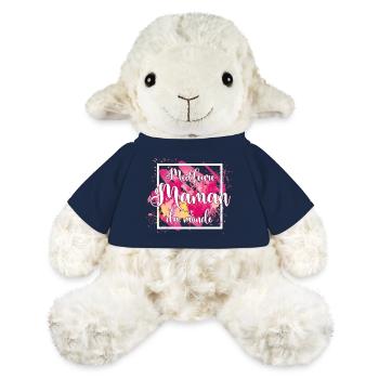 Fête des mères cadeau meilleure maman du monde - Mouton en peluche Annika MiniFeet® - bleu marine - Devant
