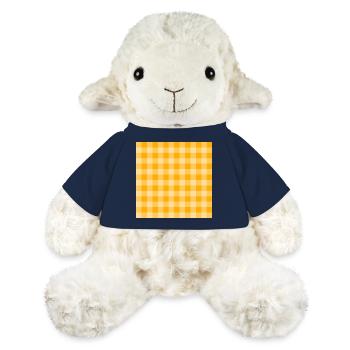 Motif à carreaux Buffalo rétro des années 70 en jaune Groovy - Mouton en peluche Annika MiniFeet® - bleu marine - Devant