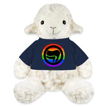 Arc-en-ciel antifasciste - Mouton en peluche Annika MiniFeet® - bleu marine - Devant