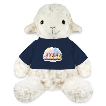 Mignon groupe de poussins avec un œuf de Pâques - Mouton en peluche Annika MiniFeet® - bleu marine - Devant