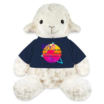 80er Jahre Musik Flamingo Retro - MiniFeet® Schaf Annika - French Navy - Vorne