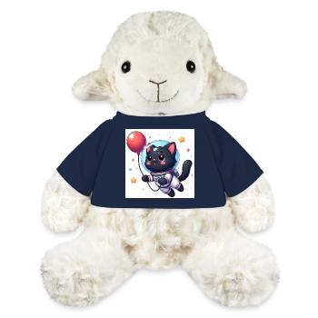 Süsse Weltraumkatze mit roten Ballon mit Sternen - MiniFeet® Schaf Annika - French Navy - Vorne