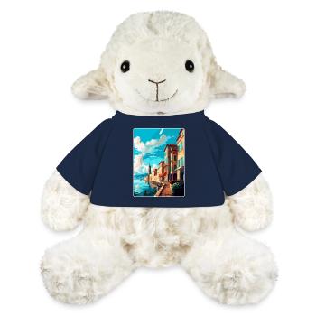 Bayonne France Affiche de voyage vintage Souvenir WPA - Mouton en peluche Annika MiniFeet® - bleu marine - Devant