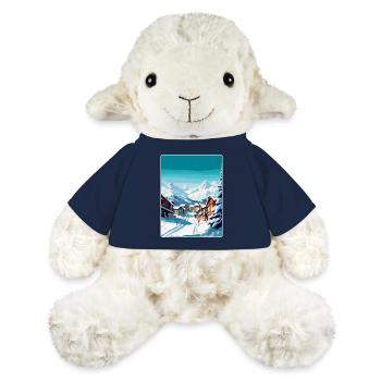 Val Thorens France Affiche de voyage vintage Souvenir - Mouton en peluche Annika MiniFeet® - bleu marine - Devant