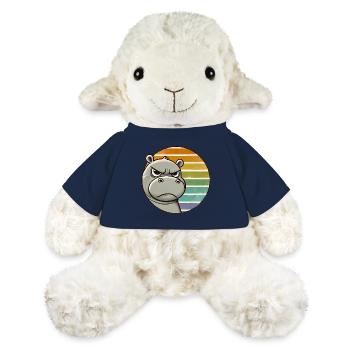Mürrisches Nilpferd Retro Regenbogen Design - MiniFeet® Schaf Annika - French Navy - Vorne
