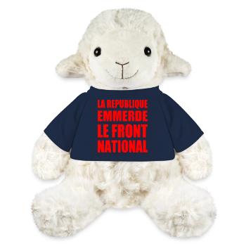 La République emmerde le front national - Mouton en peluche Annika MiniFeet® - bleu marine - Devant