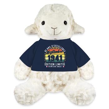 81 Ans Anniversaire Vintage Né en Septembre 1941 - Mouton en peluche Annika MiniFeet® - bleu marine - Devant