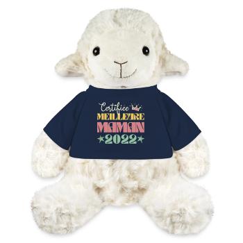Certifiée meilleure maman 2022 Cadeau maman - Mouton en peluche Annika MiniFeet® - bleu marine - Devant