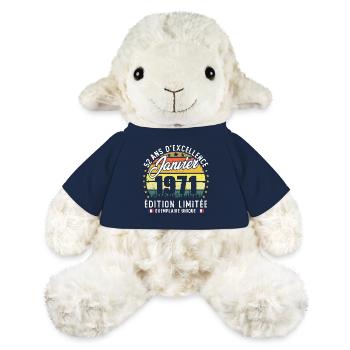 Vintage Cadeau Anniversaire 52 Ans Janvier 1971 - Mouton en peluche Annika MiniFeet® - bleu marine - Devant