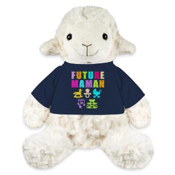 Future maman annonce grossesse femme enceinte bébé - Mouton en peluche Annika MiniFeet® - bleu marine - Devant