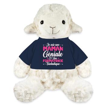Une maman géniale et une formatrice fantastique - Mouton en peluche Annika MiniFeet® - bleu marine - Devant