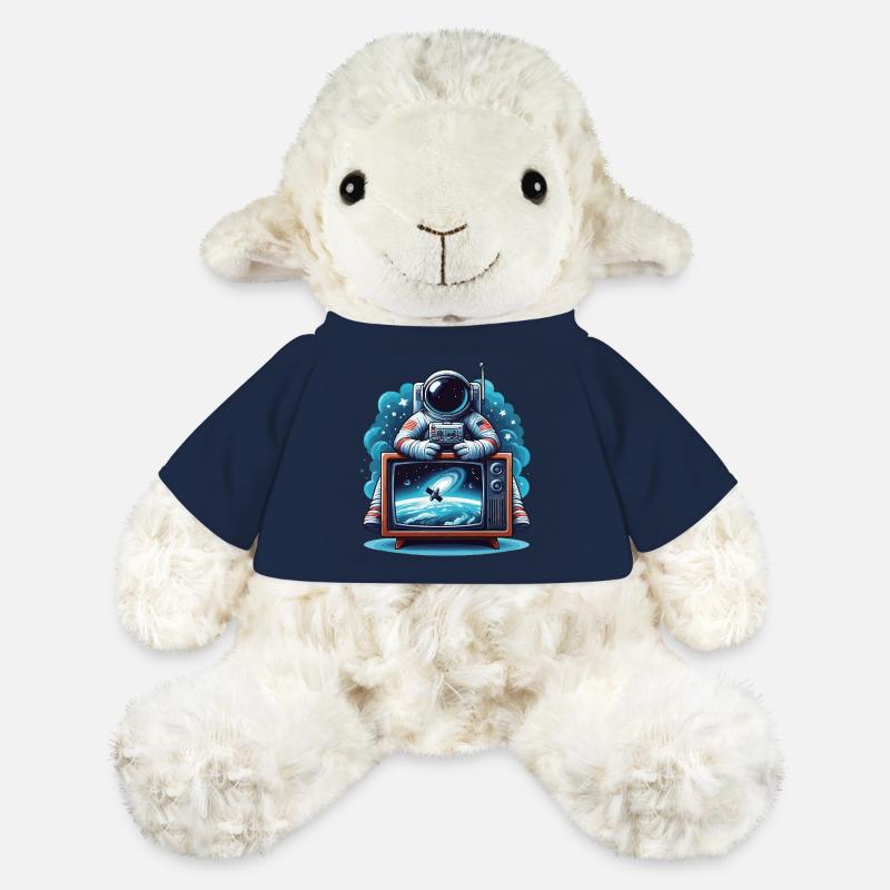 Astronaut in front of TV outer space gift - MiniFeet® Sheep Annika - french navy